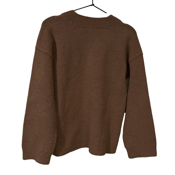 Madewell Connection Sweater Wool Acrylic Blend Brown Oversized XS - Picture 4 of 10